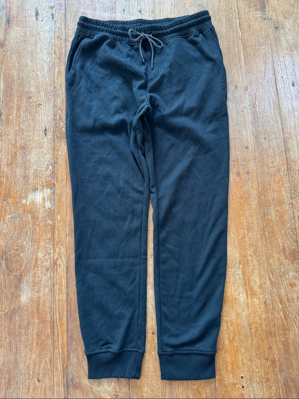 Men's Large Hurley Black Jogger Pants - Comfortable Drawstring Sweatpants